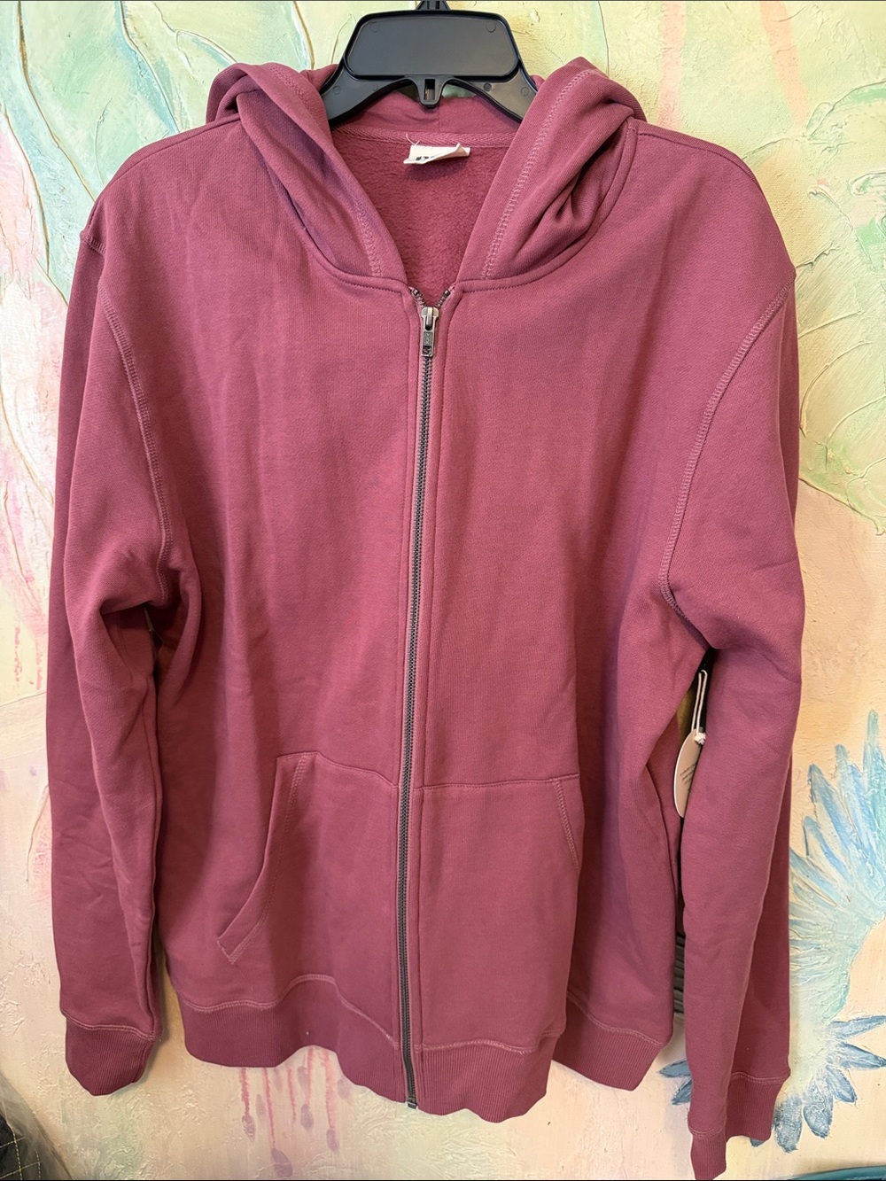 Pact Brushed Fleece Zip Hoodie in Maroon Sz Large NWOT - Picture 4 of 11